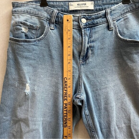 Hollister Low-Rise Relaxed Straight Distressed Jeans Sz 30 Short - Picture 12 of 12